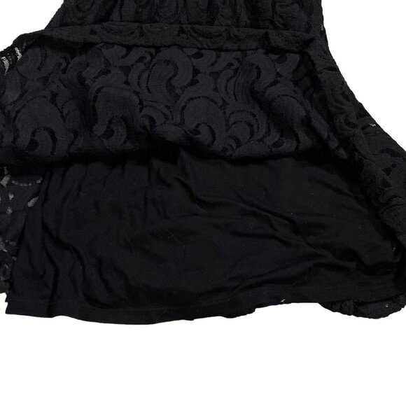 Free People Dress Womens 6 Black Lace V Back Sleeveless Mini TURN TIME BACK Y2K - Picture 13 of 16